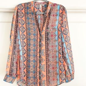 Kut from the Kloth Jasmine Chiffon Blouse Size Medium
